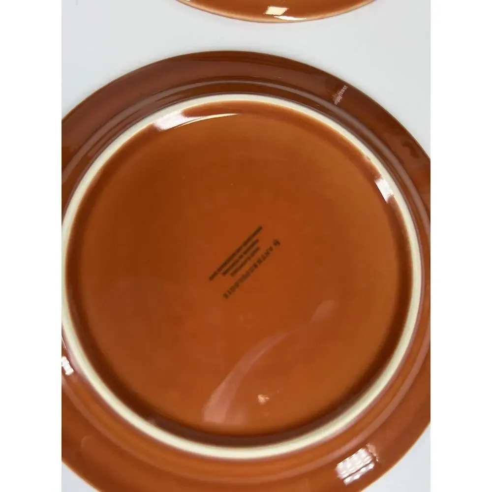 Anthropologie Old Havana Bread Plates Orange Set of 4